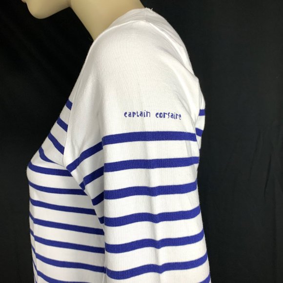 CAPTAIN CORSAIRE Striped Breton Nautical Sailor Logo Sweater Pullover - XS - Picture 4 of 9